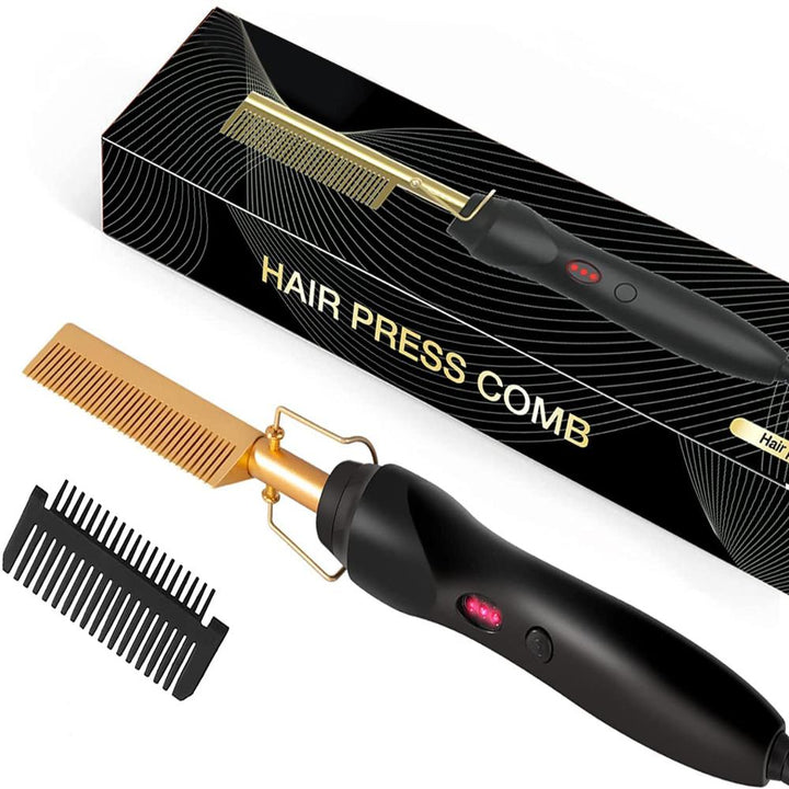 2-in-1 Hair Straightening Brush and Comb for Smooth Styles
