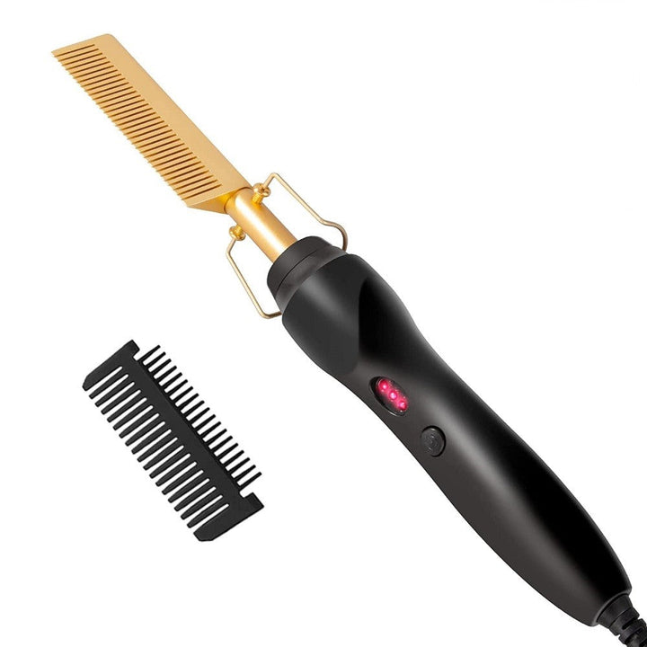 2-in-1 Hair Straightening Brush and Comb for Smooth Styles