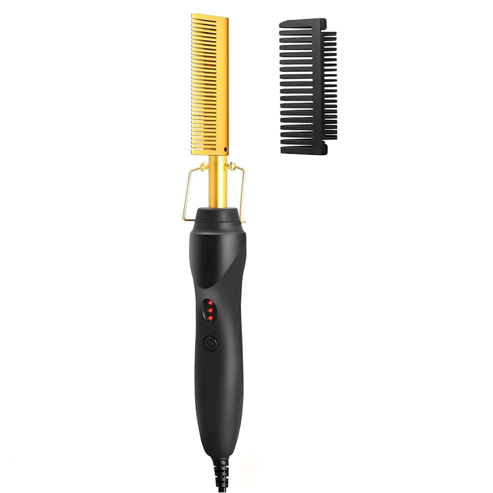 2-in-1 Hair Straightening Brush and Comb for Smooth Styles