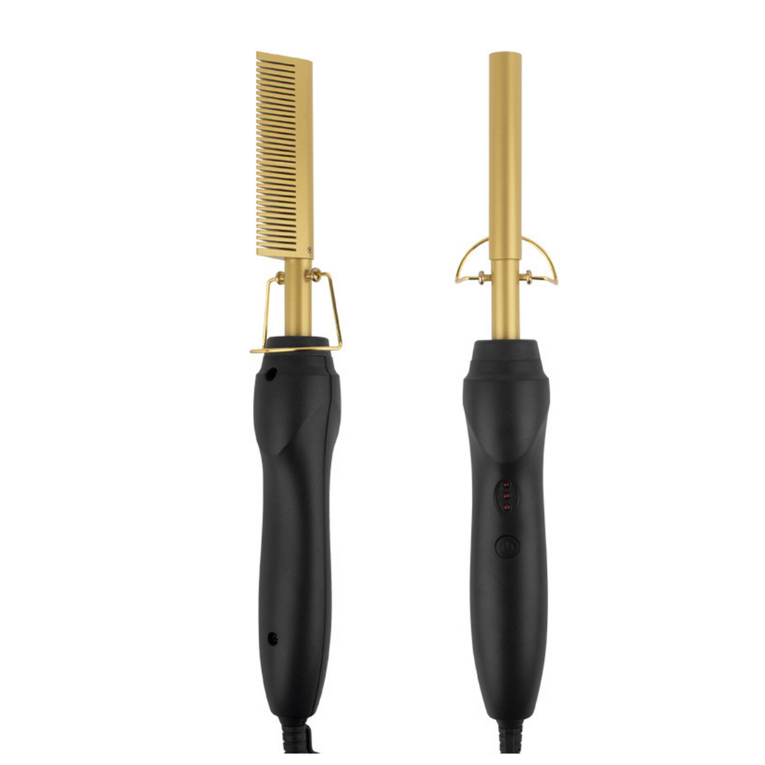 2-in-1 Hair Straightening Brush and Comb for Smooth Styles