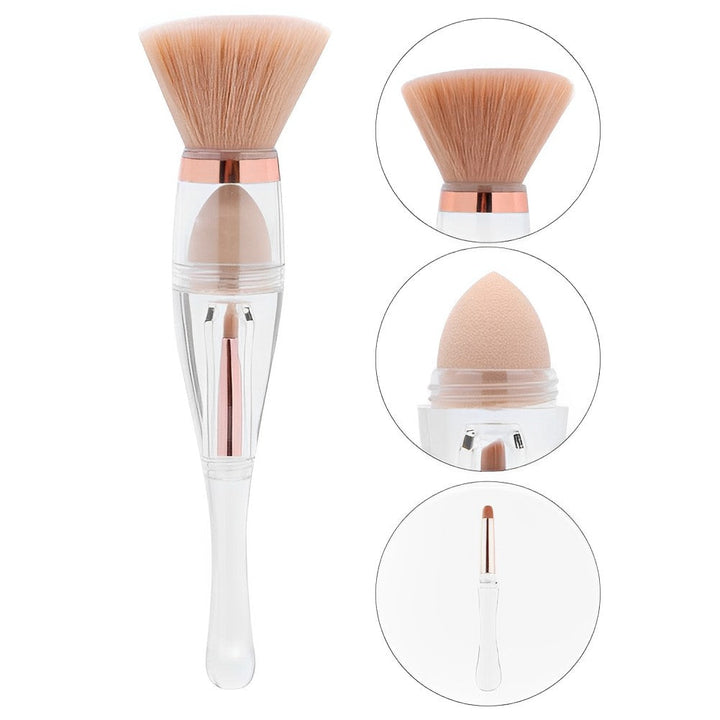 3-in-1 Portable Makeup Brush Set for Easy Application