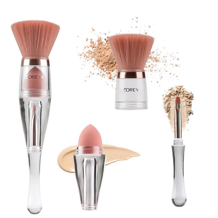 3-in-1 Portable Makeup Brush Set for Easy Application