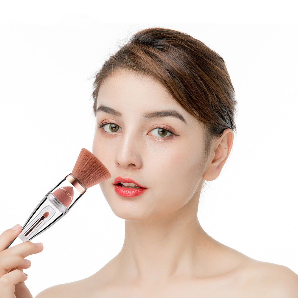 3-in-1 Portable Makeup Brush Set for Easy Application