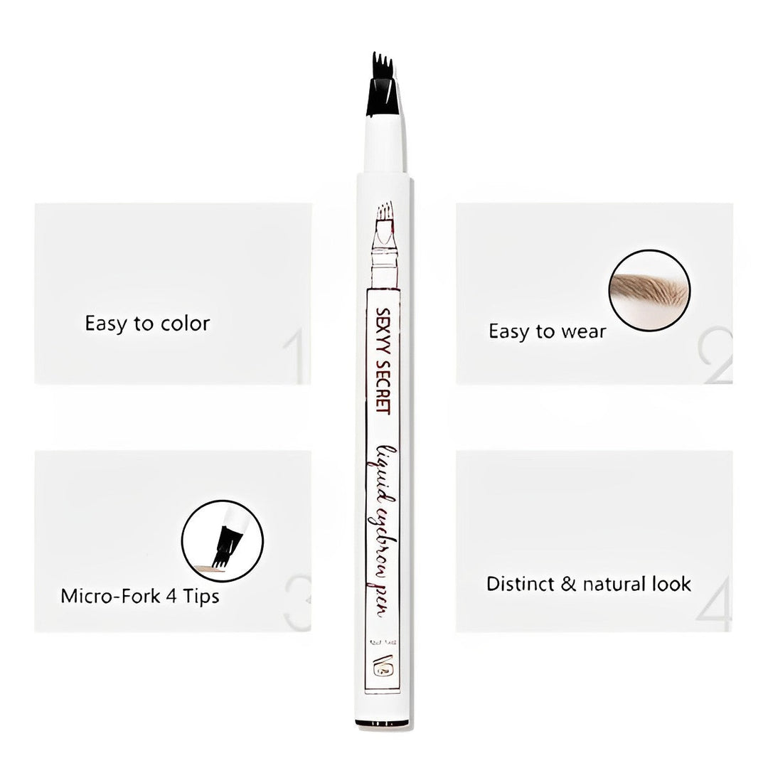 4 Pack Eyebrow Pencils with Fork Tip for Precise Application