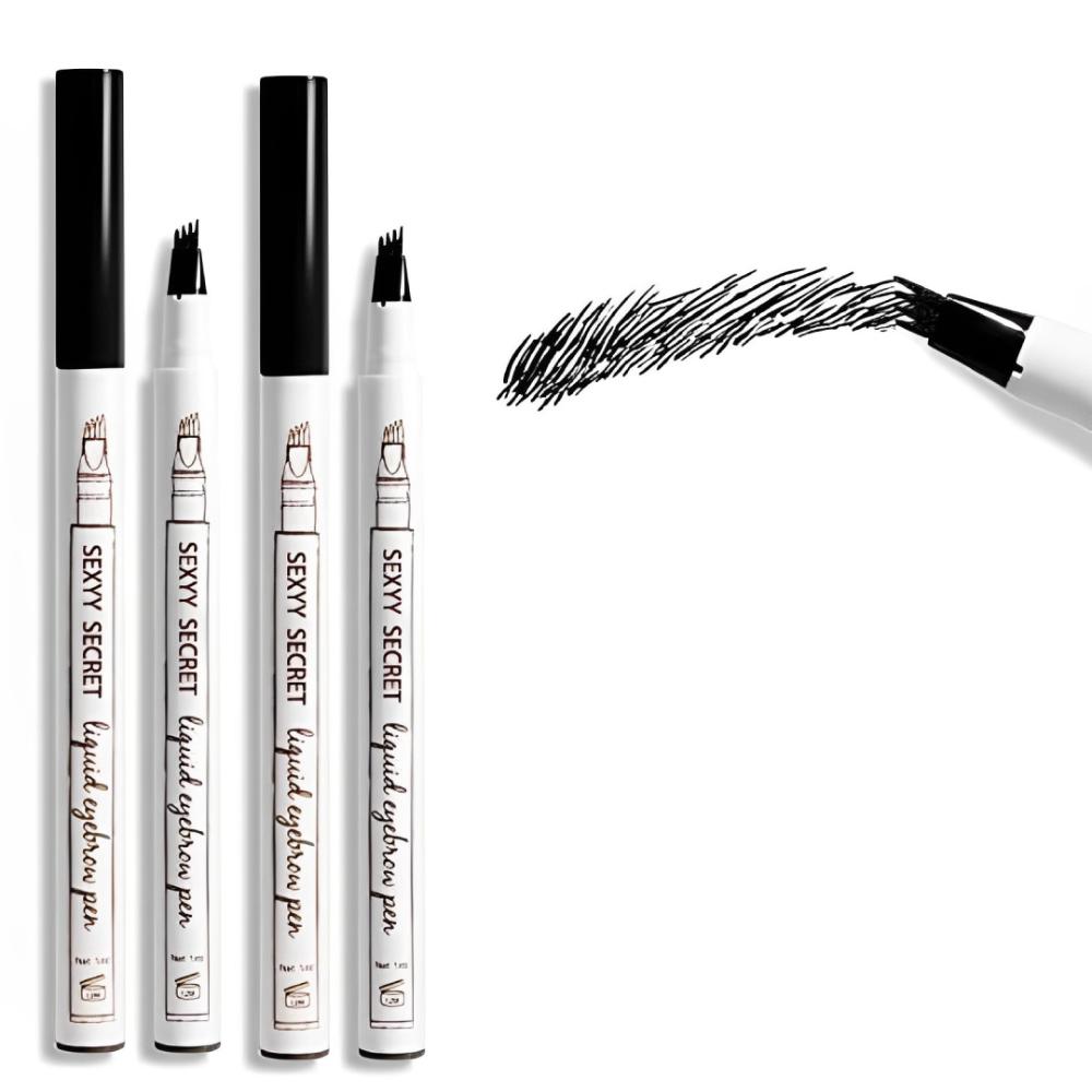 4 Pack Eyebrow Pencils with Fork Tip for Precise Application