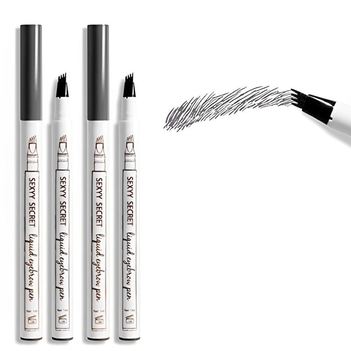 4 Pack Eyebrow Pencils with Fork Tip for Precise Application