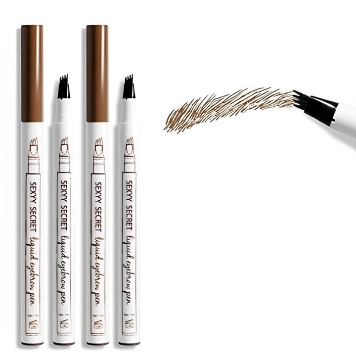 4 Pack Eyebrow Pencils with Fork Tip for Precise Application