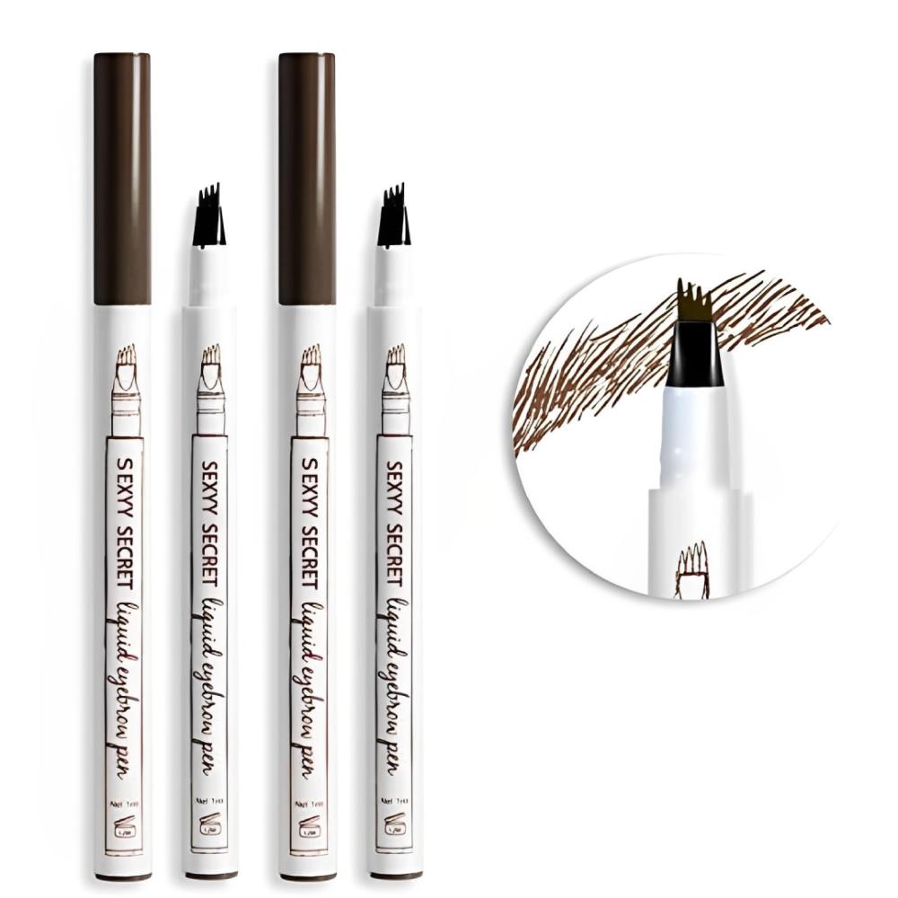 4 Pack Eyebrow Pencils with Fork Tip for Precise Application