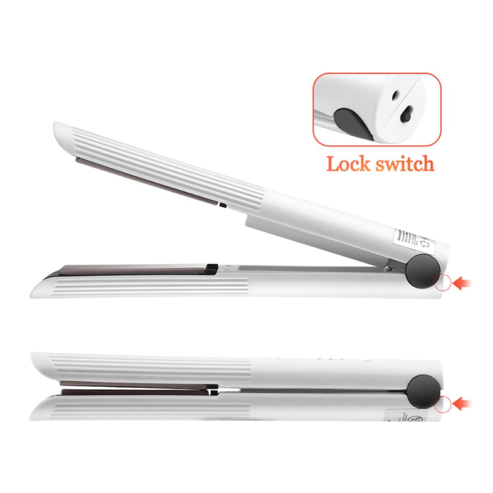 Portable Cordless Hair Straightener and Curler for Easy Styling