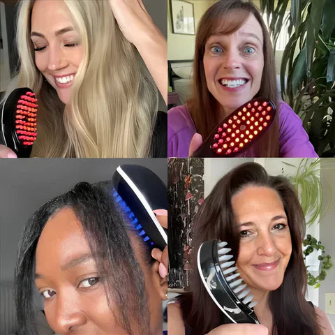 Electric Hair Massager with Red Light Therapy for Scalp Relaxation