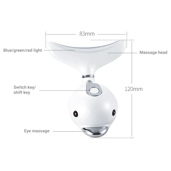 Neck and Face Photon LED Massager for Relaxation and Rejuvenation