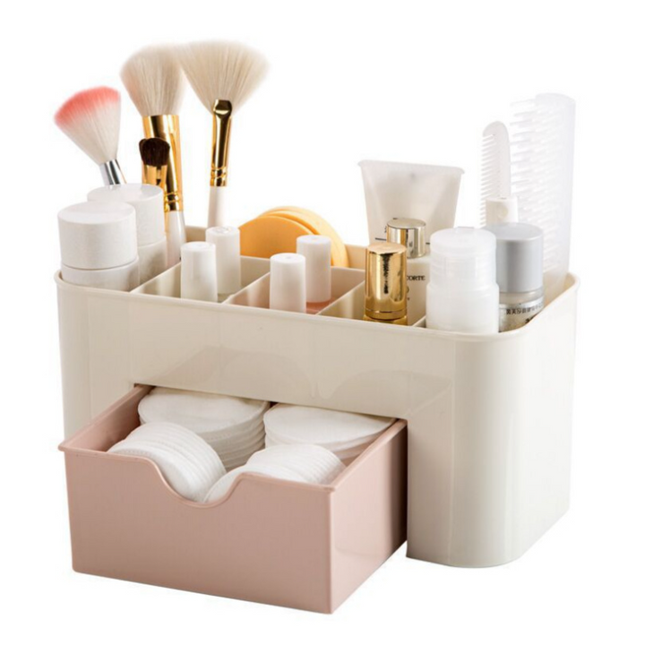 Double Layer Plastic Makeup Organizer - Stylish Storage Solution