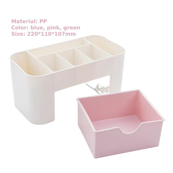 Double Layer Plastic Makeup Organizer - Stylish Storage Solution