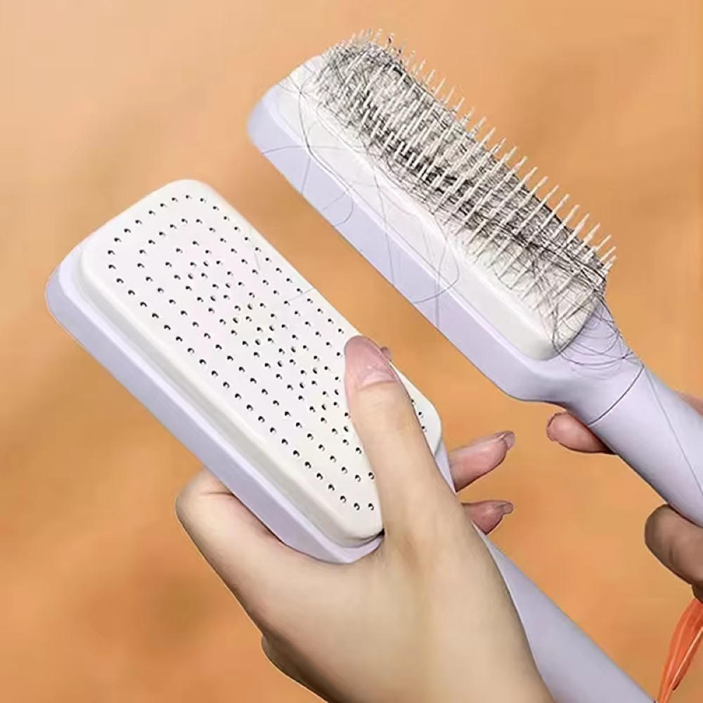 Self-Cleaning Hair Brush for Effortless Hair Care and Maintenance