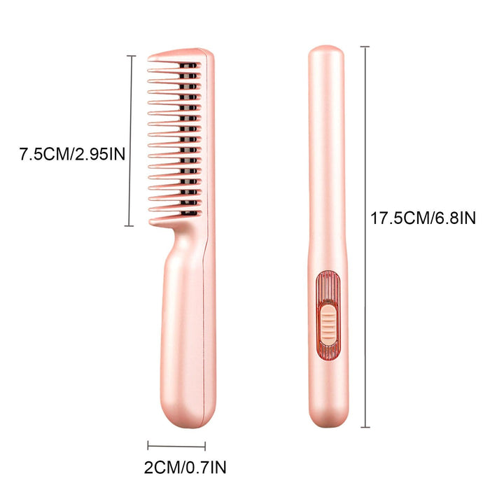 Portable Electric Hair Straightening Brush - USB Powered Styling Tool
