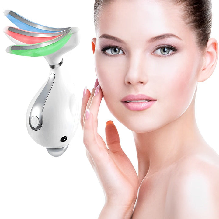 Neck and Face Photon LED Massager for Relaxation and Rejuvenation